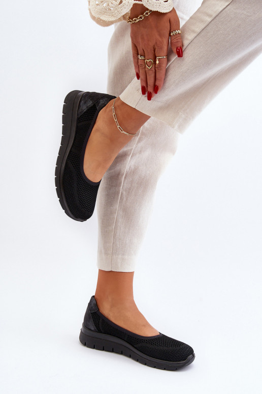 Ballerines noires avec plateforme Aviaba