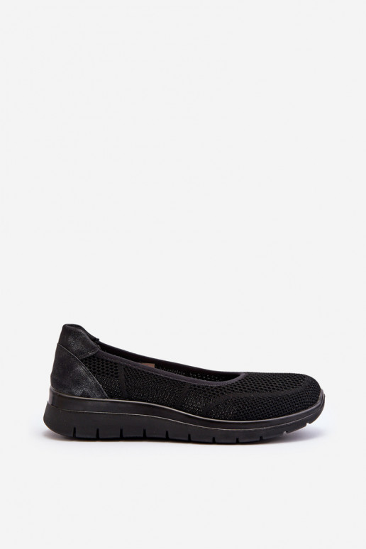 Ballerines noires avec plateforme Aviaba