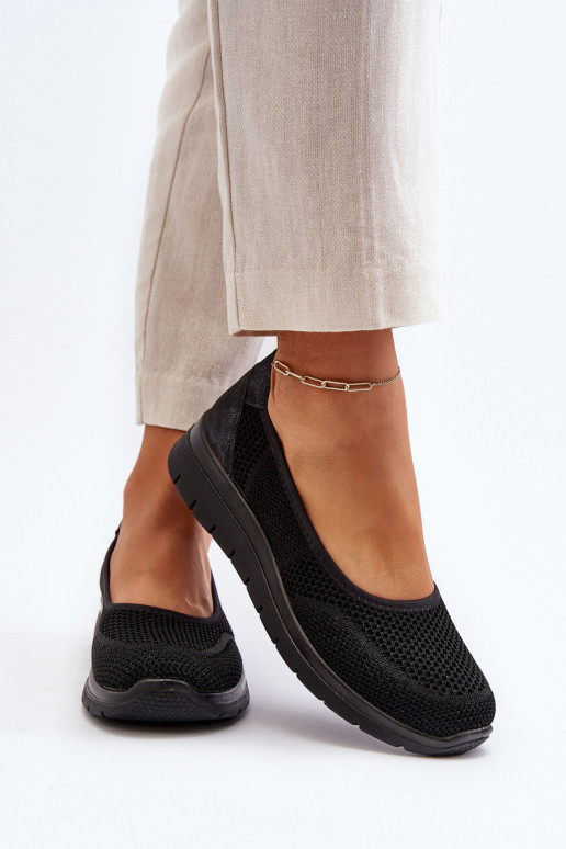 Ballerines noires avec plateforme Aviaba