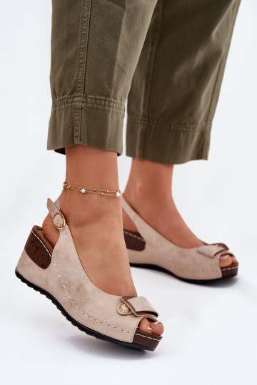 Sandales légères à plateforme sable et or Comfort Shoes Efravia 2