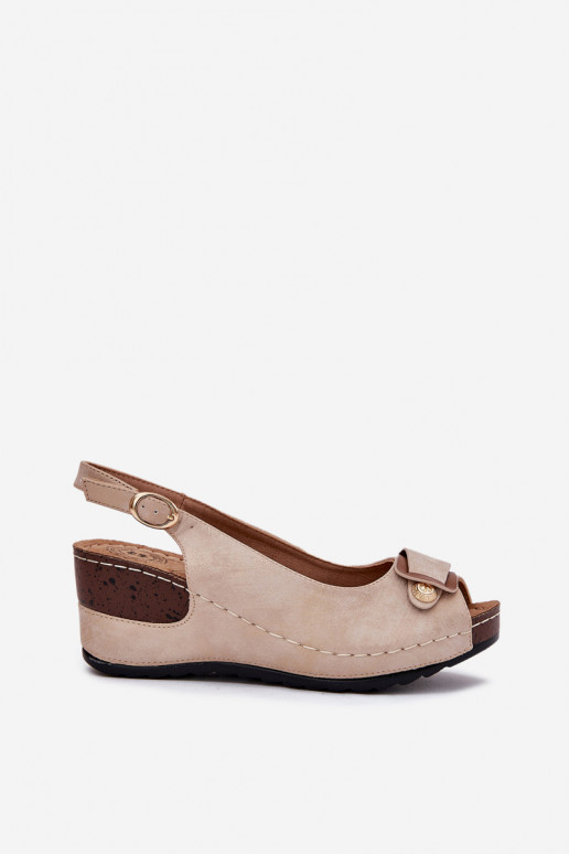 Sandales légères à plateforme sable et or Comfort Shoes Efravia