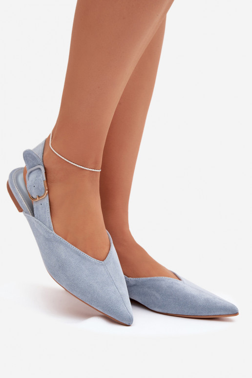 Ballerines bleues pour femmes avec boucles Tanelia