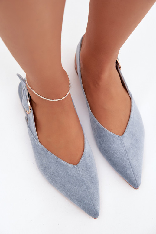 Ballerines bleues pour femmes avec boucles Tanelia