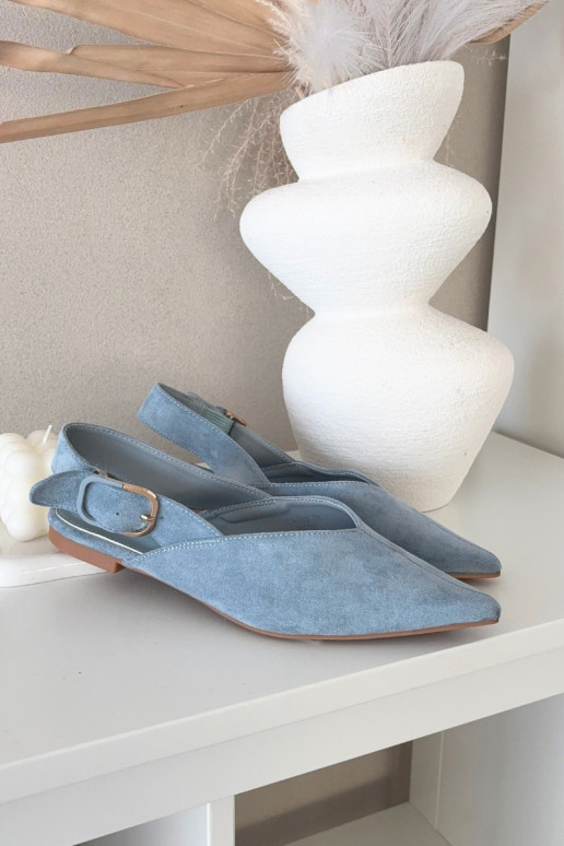 Ballerines bleues pour femmes avec boucles Tanelia