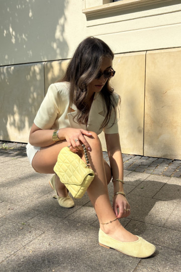 Ballerines jaunes en simili daim Camdena