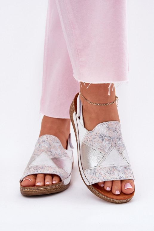 Sandales blanches pour femmes avec plateforme Braid Tai turiciejka L7067-11
