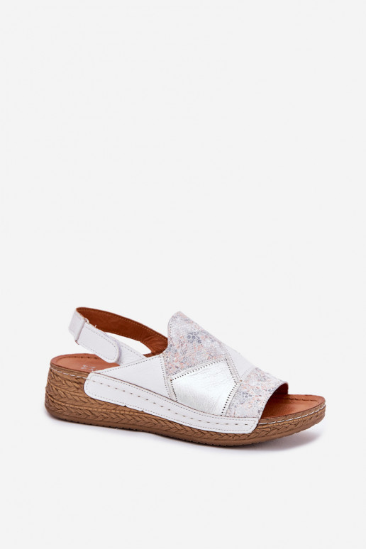 Sandales blanches pour femmes avec plateforme Braid Tai turiciejka L7067-11