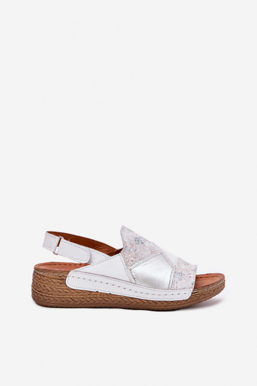 Sandales blanches pour femmes avec plateforme Braid Tai turiciejka L7067-11