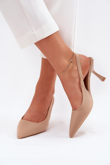 Sandales beiges pour femmes avec talons fins Lunira