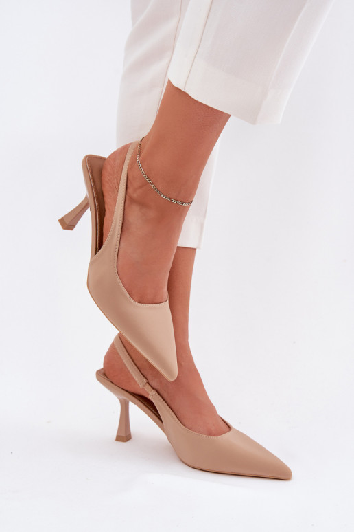 Sandales beiges pour femmes avec talons fins Lunira