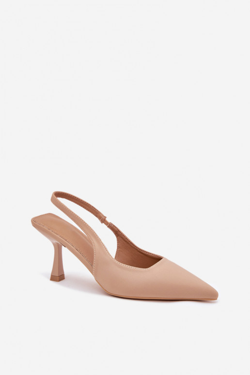 Sandales beiges pour femmes avec talons fins Lunira