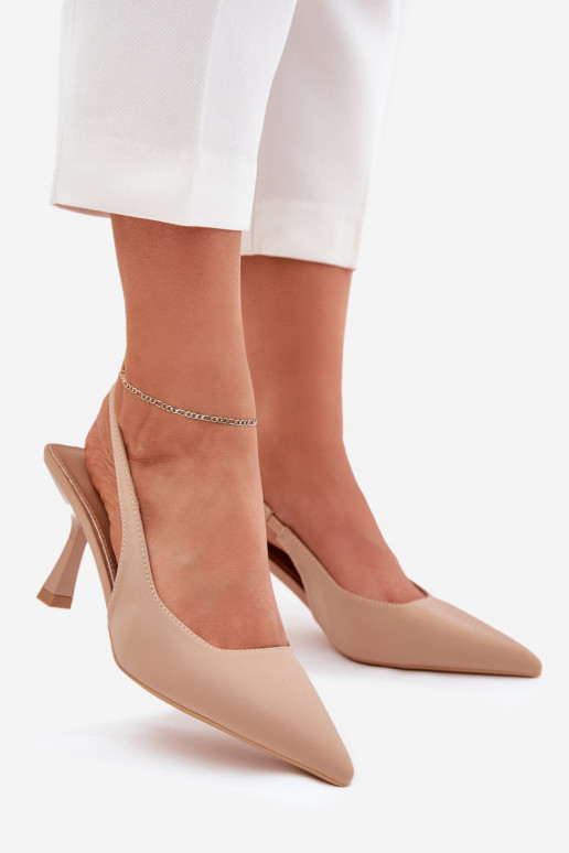 Sandales beiges pour femmes avec talons fins Lunira