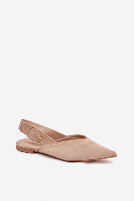 Ballerines beiges pour femmes avec boucles Tanelia