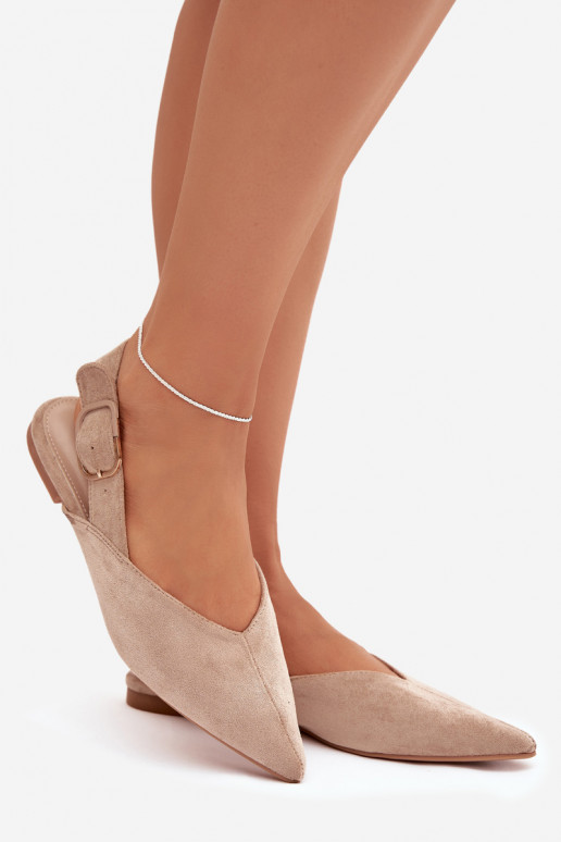 Ballerines beiges pour femmes avec boucles Tanelia