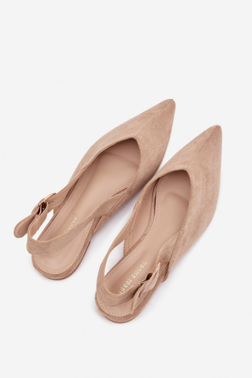 Ballerines beiges pour femmes avec boucles Tanelia
