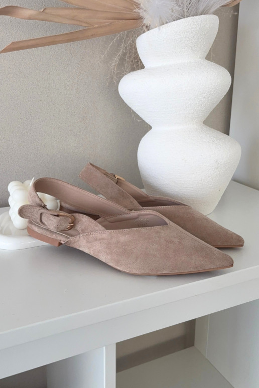 Ballerines beiges pour femmes avec boucles Tanelia