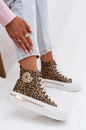 Chaussures décontractées avec plateforme et imprimé léopard Meloria