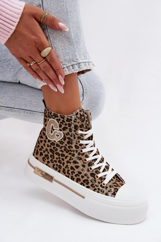 Chaussures décontractées avec plateforme et imprimé léopard Meloria