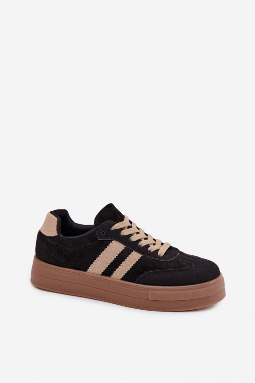 Chaussures de sport noires avec plateforme Giselia