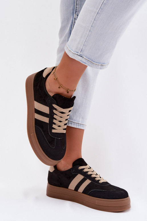 Chaussures de sport noires avec plateforme Giselia