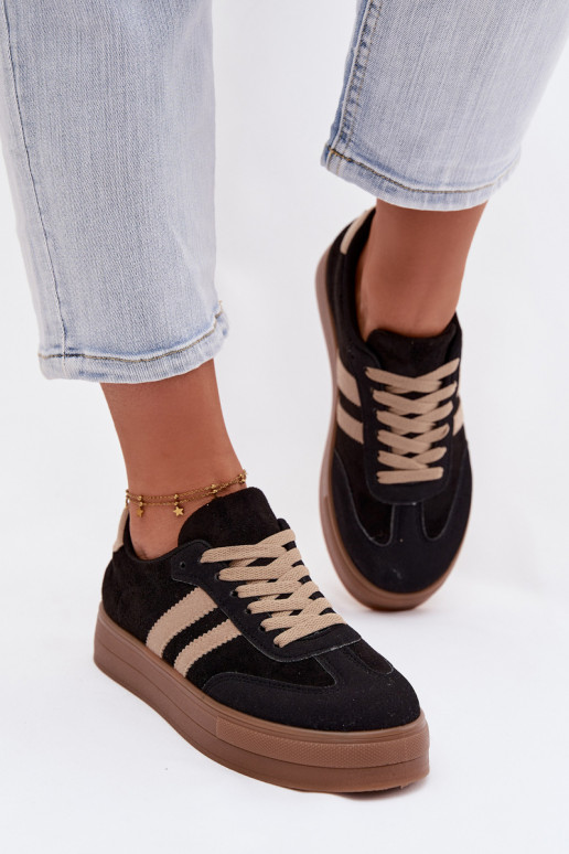 Chaussures de sport noires avec plateforme Giselia