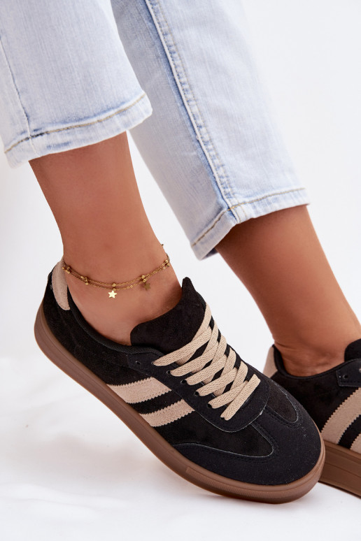 Chaussures de sport noires avec plateforme Giselia