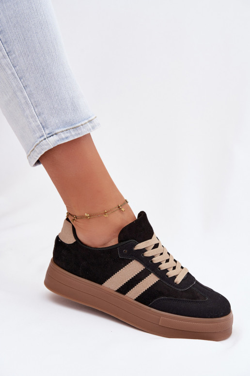 Chaussures de sport noires avec plateforme Giselia