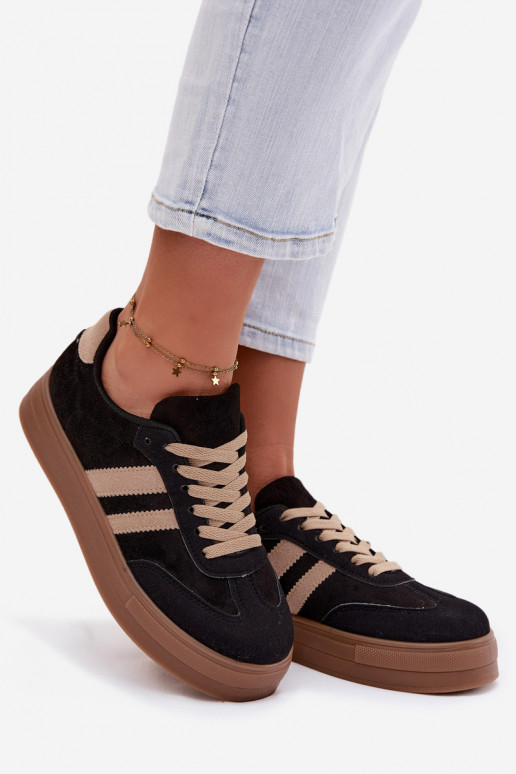 Chaussures de sport noires avec plateforme Giselia