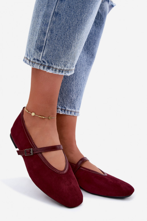 Ballerines bordeaux avec brides en daim synthétique Felora
