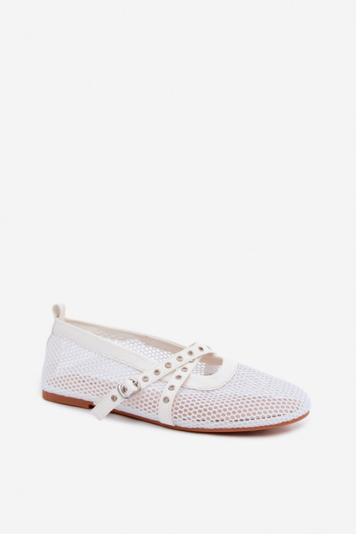 Ballerines en mesh avec brides en blanc Salliroe