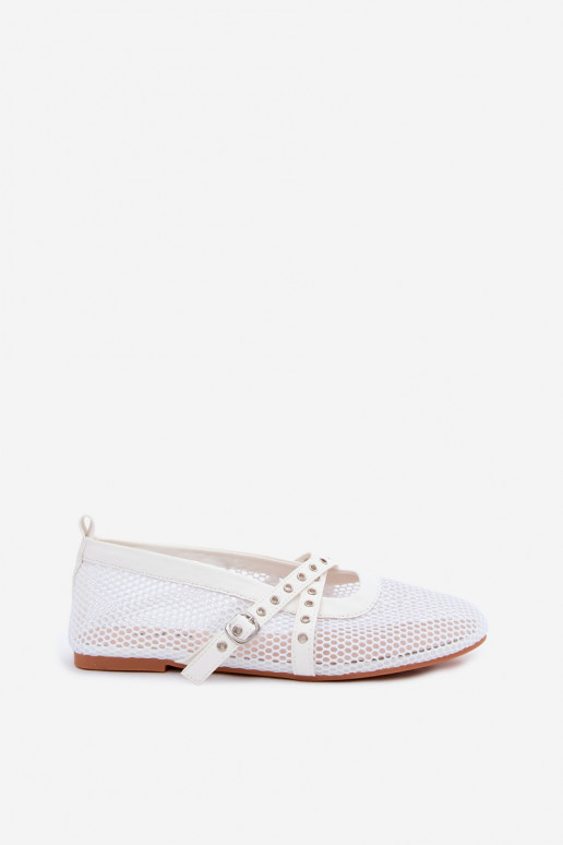 Ballerines en mesh avec brides en blanc Salliroe