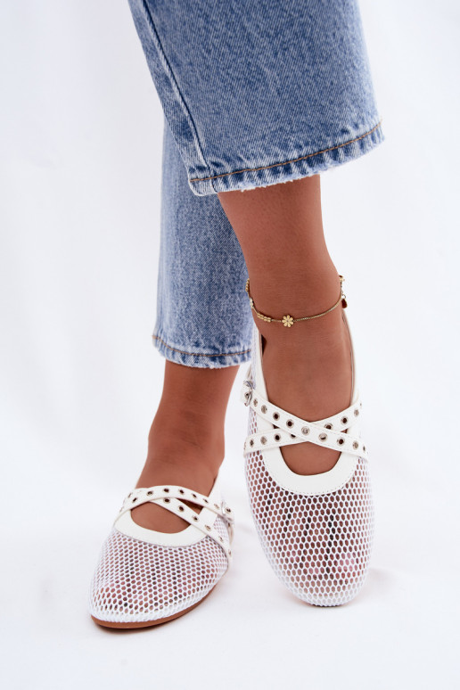 Ballerines en mesh avec brides en blanc Salliroe