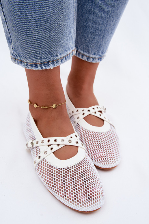 Ballerines en mesh avec brides en blanc Salliroe