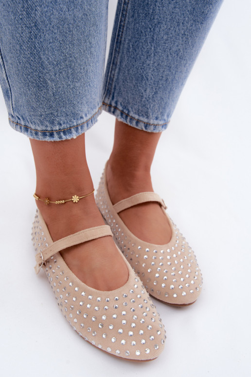 Ballerines décorées couleur sable avec des brides Nerolia