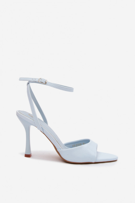 Sandales bleues pour femmes à talons fins en cuir synthétique Palmer