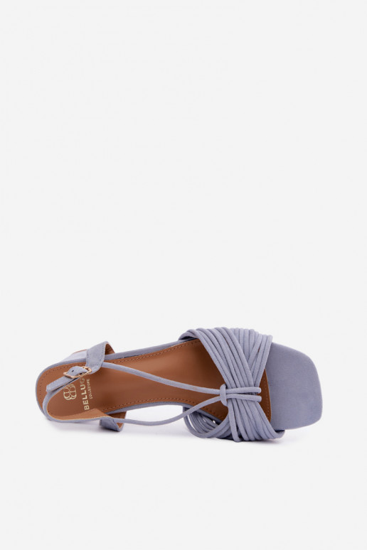 Sandales pour femmes avec brides et talons en bleu Taffina