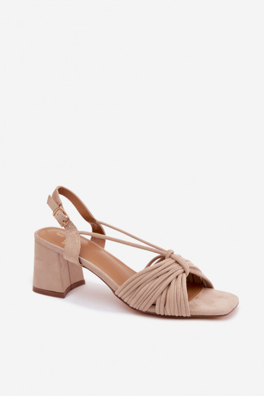 Sandales pour femmes avec brides et talons en couleur sable Taffina