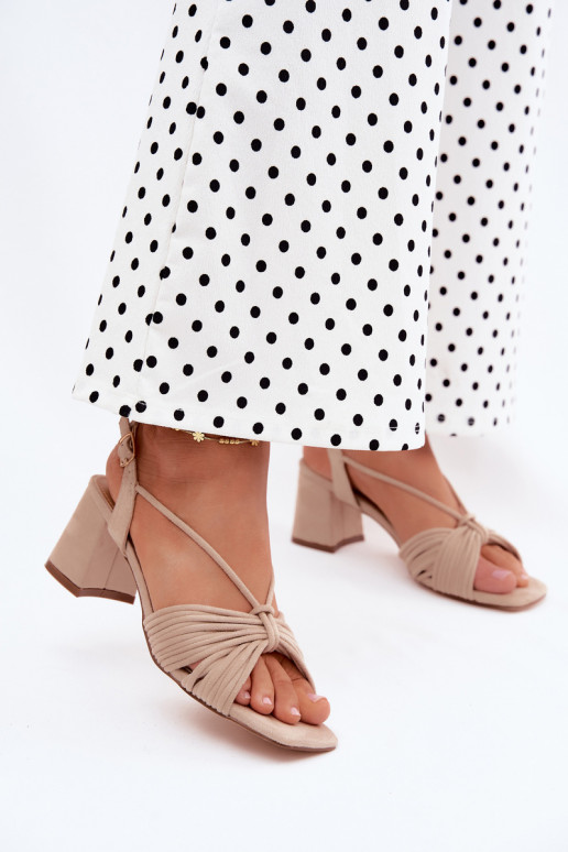 Sandales pour femmes avec brides et talons en couleur sable Taffina