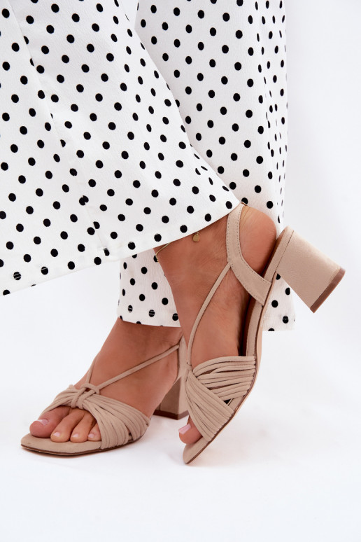 Sandales pour femmes avec brides et talons en couleur sable Taffina