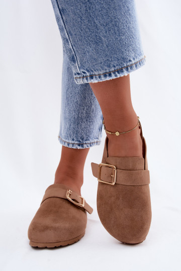 Sabots avec boucles dorées en kaki Taffira
