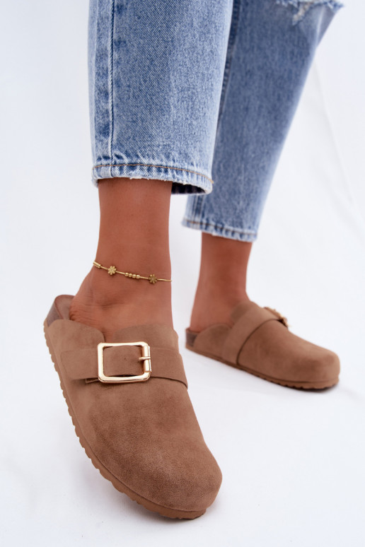 Sabots avec boucles dorées en kaki Taffira
