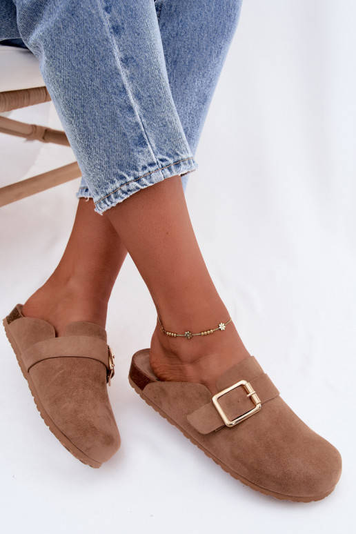 Sabots avec boucles dorées en kaki Taffira