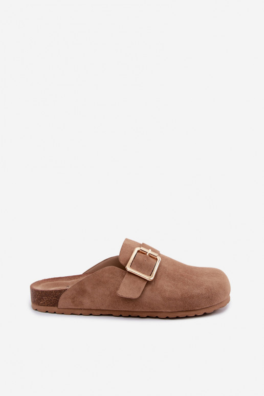 Sabots avec boucles dorées en kaki Taffira