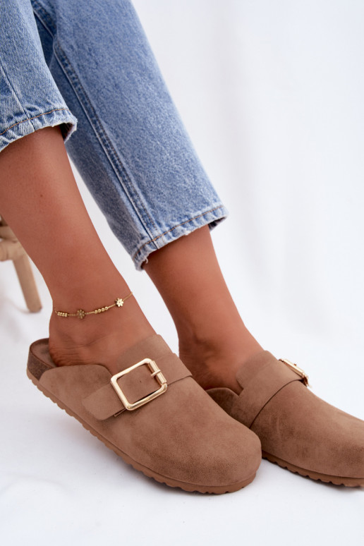 Sabots avec boucles dorées en kaki Taffira