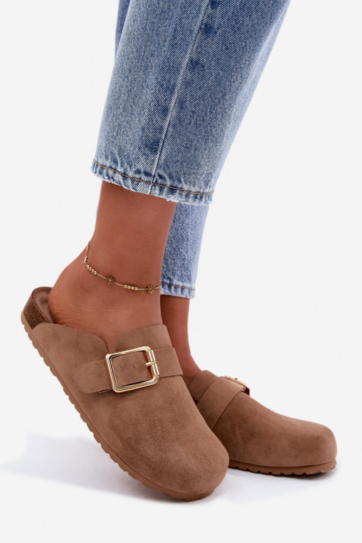 Sabots avec boucles dorées en kaki Taffira