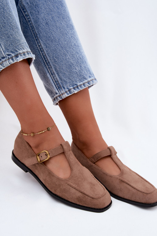 Chaussures pour femmes avec brides en daim synthétique kaki Bonnia