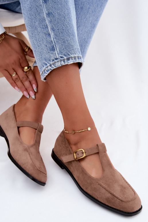Chaussures pour femmes avec brides en daim synthétique kaki Bonnia