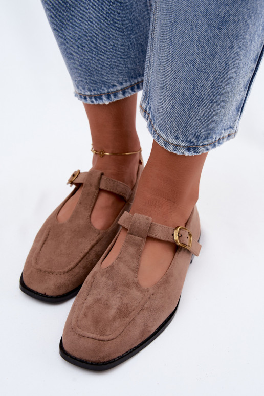 Chaussures pour femmes avec brides en daim synthétique kaki Bonnia