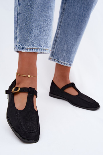 Chaussures noires pour femmes avec des brides en daim synthétique Bonnia 2
