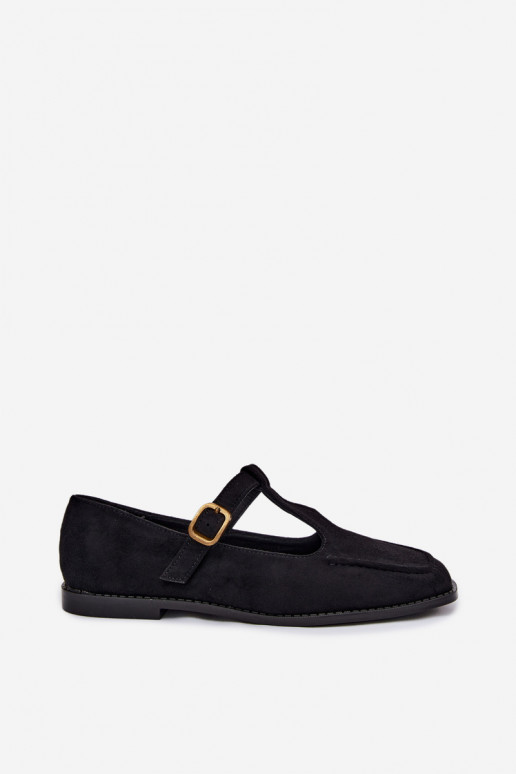 Chaussures noires pour femmes avec des brides en daim synthétique Bonnia